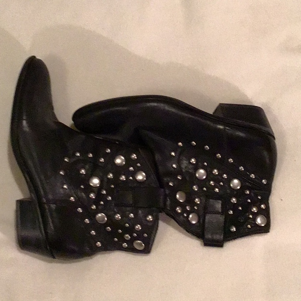 Franco Sarto studded black leather boots 9.5
